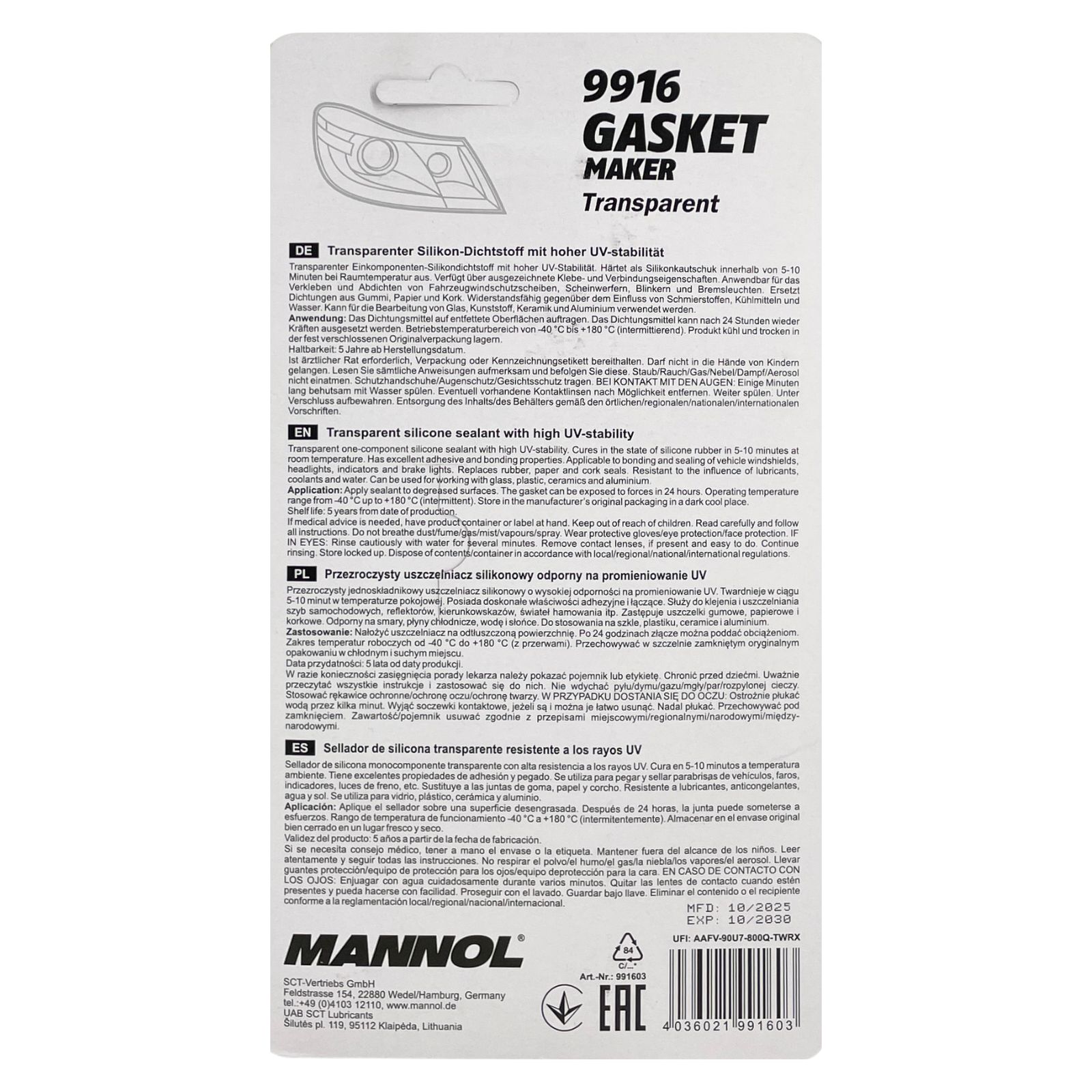 Mannol Gasket Maker Transparent Dichtungsmittel 85 Gramm