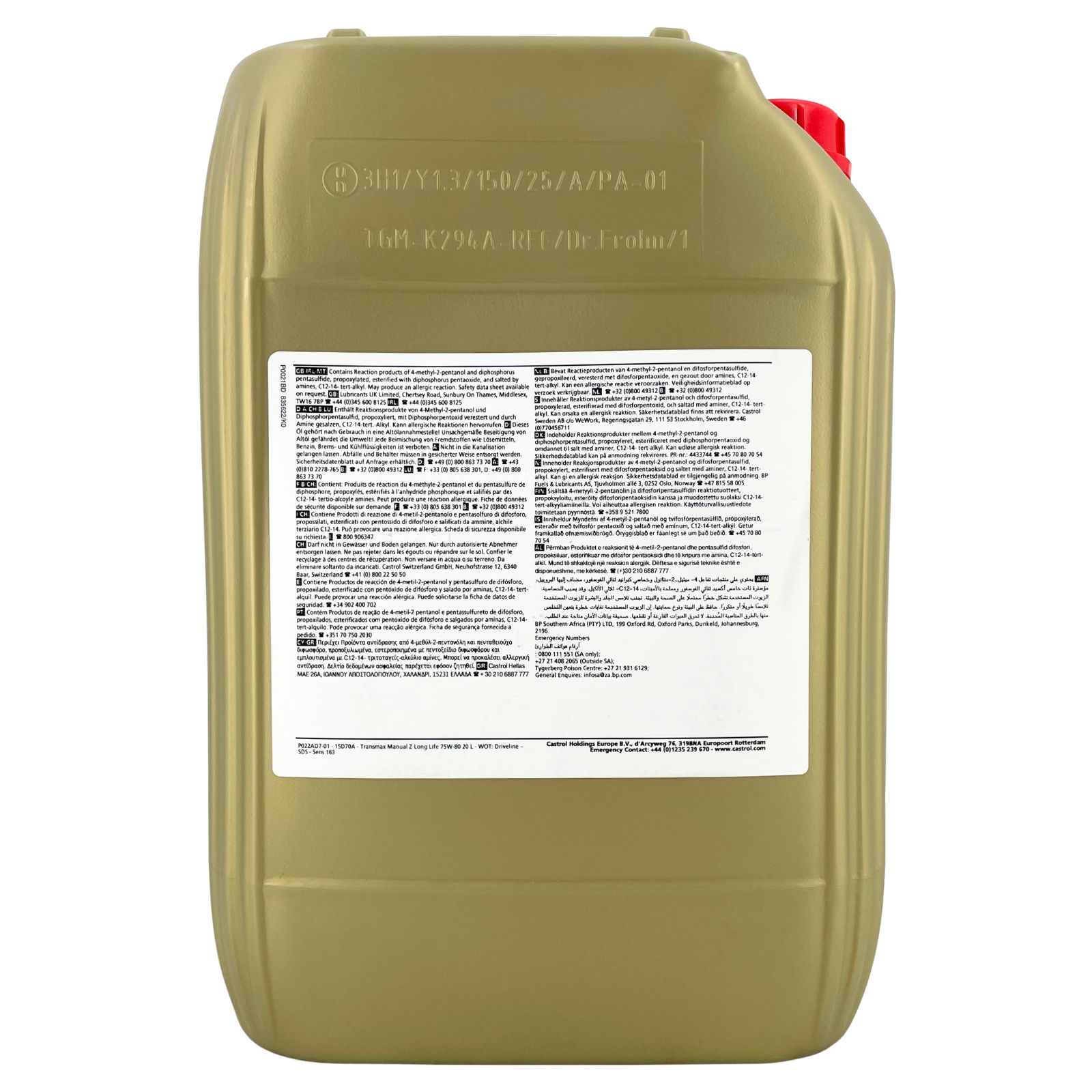 Castrol Transmax Manual Z Long Life 75W-80 20 Liter