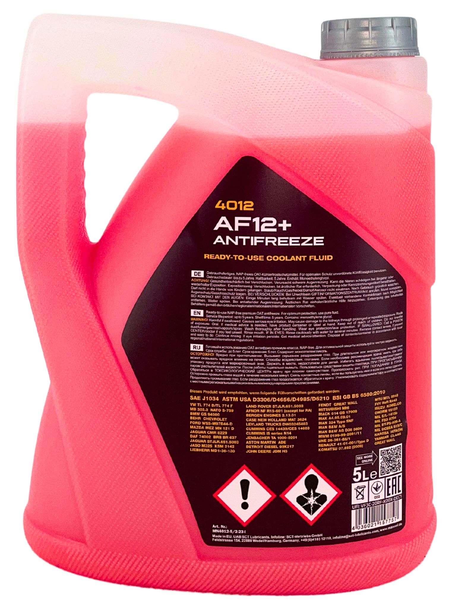 Mannol Antifreeze Kühlerfrostschutz AF12+ (-40 °C) Longlife 5 Liter