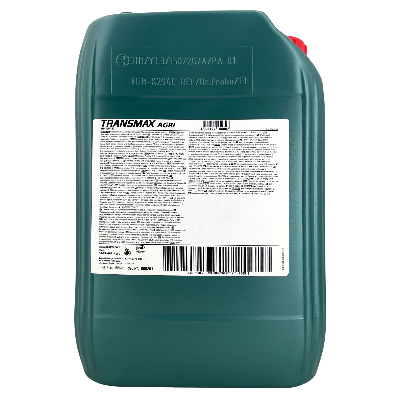 Castrol Transmax Agri MP 15W-40 20 Liter