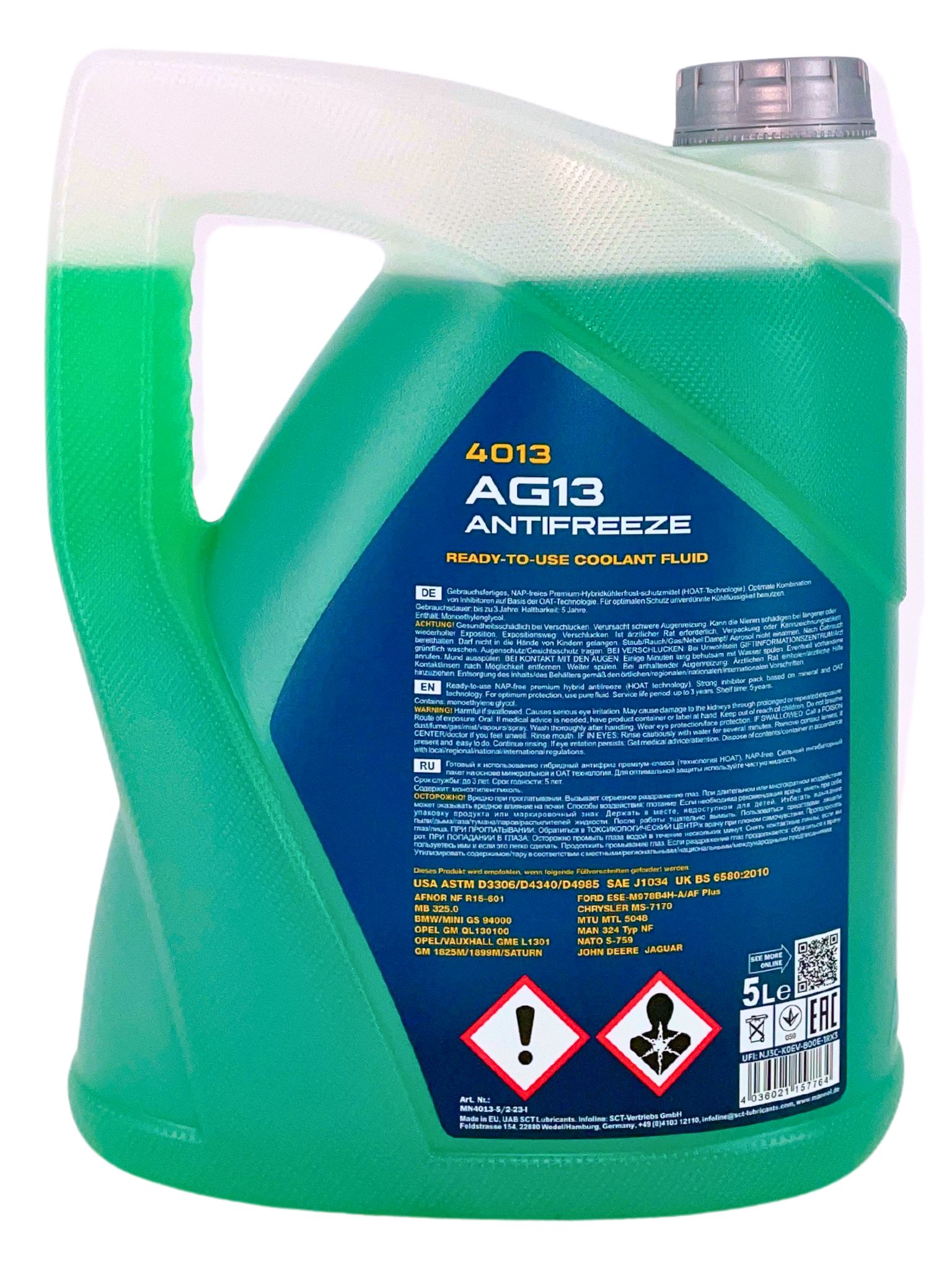 Mannol Antifreeze Kühlerfrostschutz AG13 (-40 °C) Hightec 5 Liter