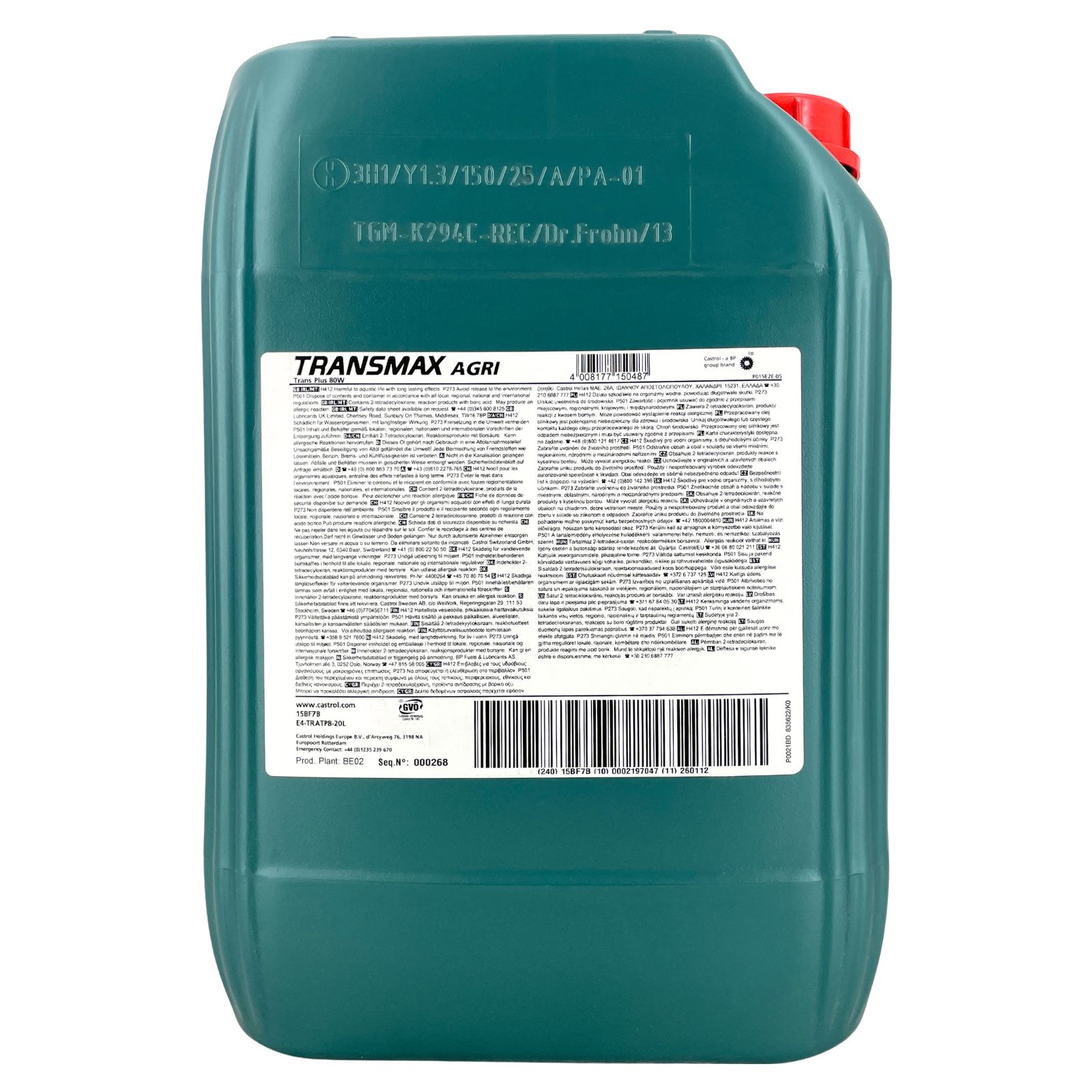 Castrol Transmax Agri Trans Plus 80W 20 Liter