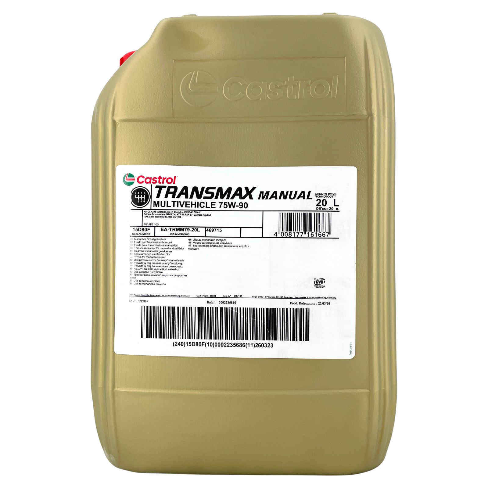 Castrol Transmax Manual Multivehicle 75W-90 20 Liter