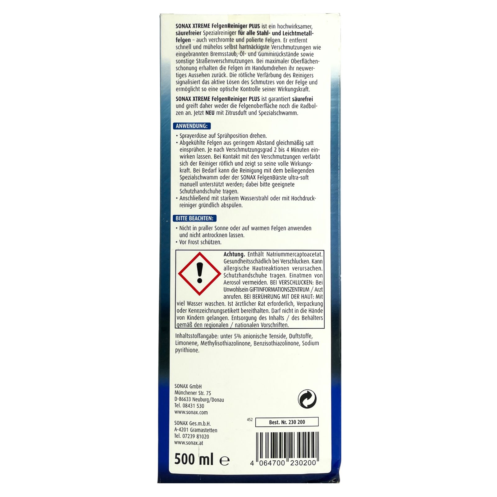Sonax Xtreme Felgen Reiniger PLUS 500 ml