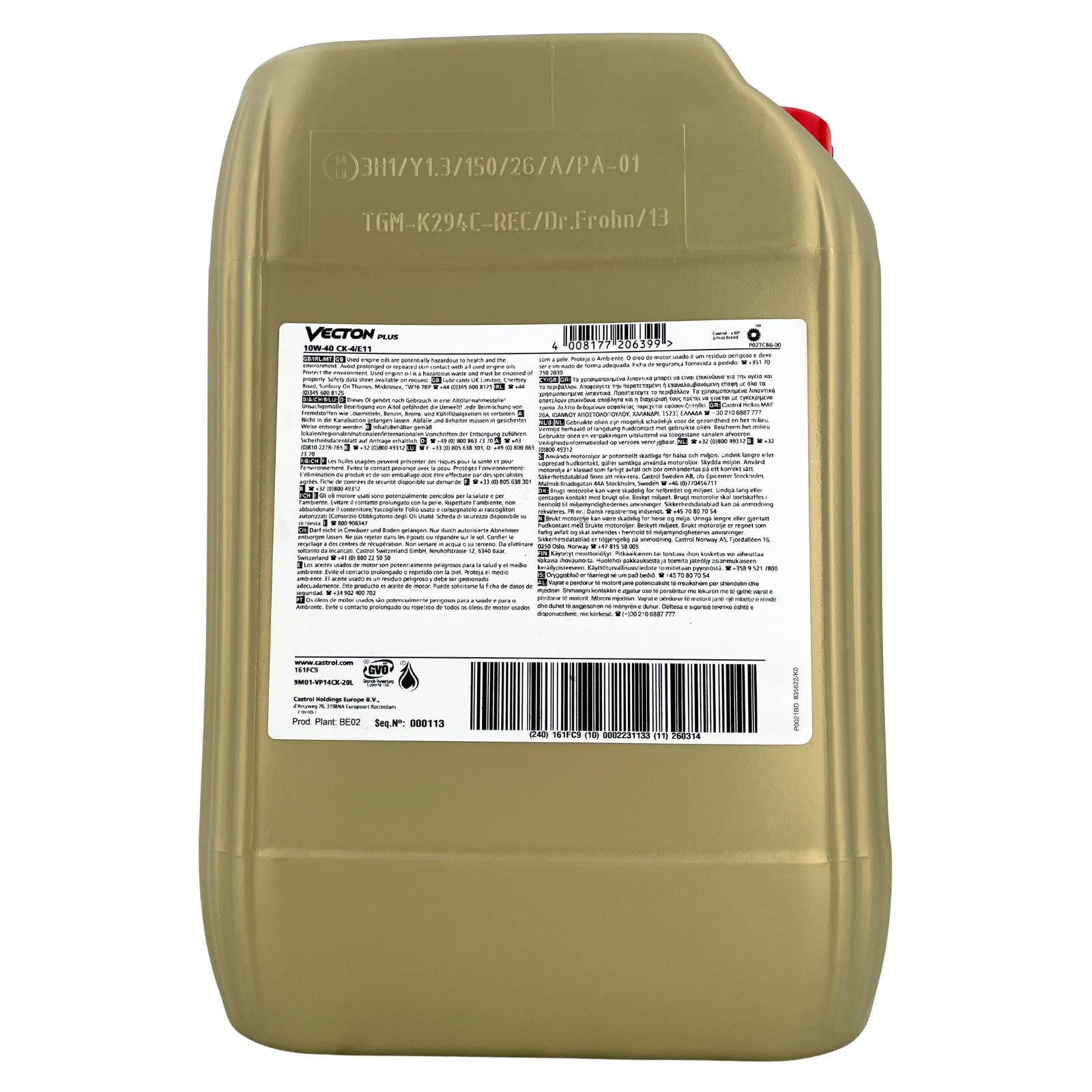 Castrol Vecton Plus 10W-40 CK4/E11 20 Liter