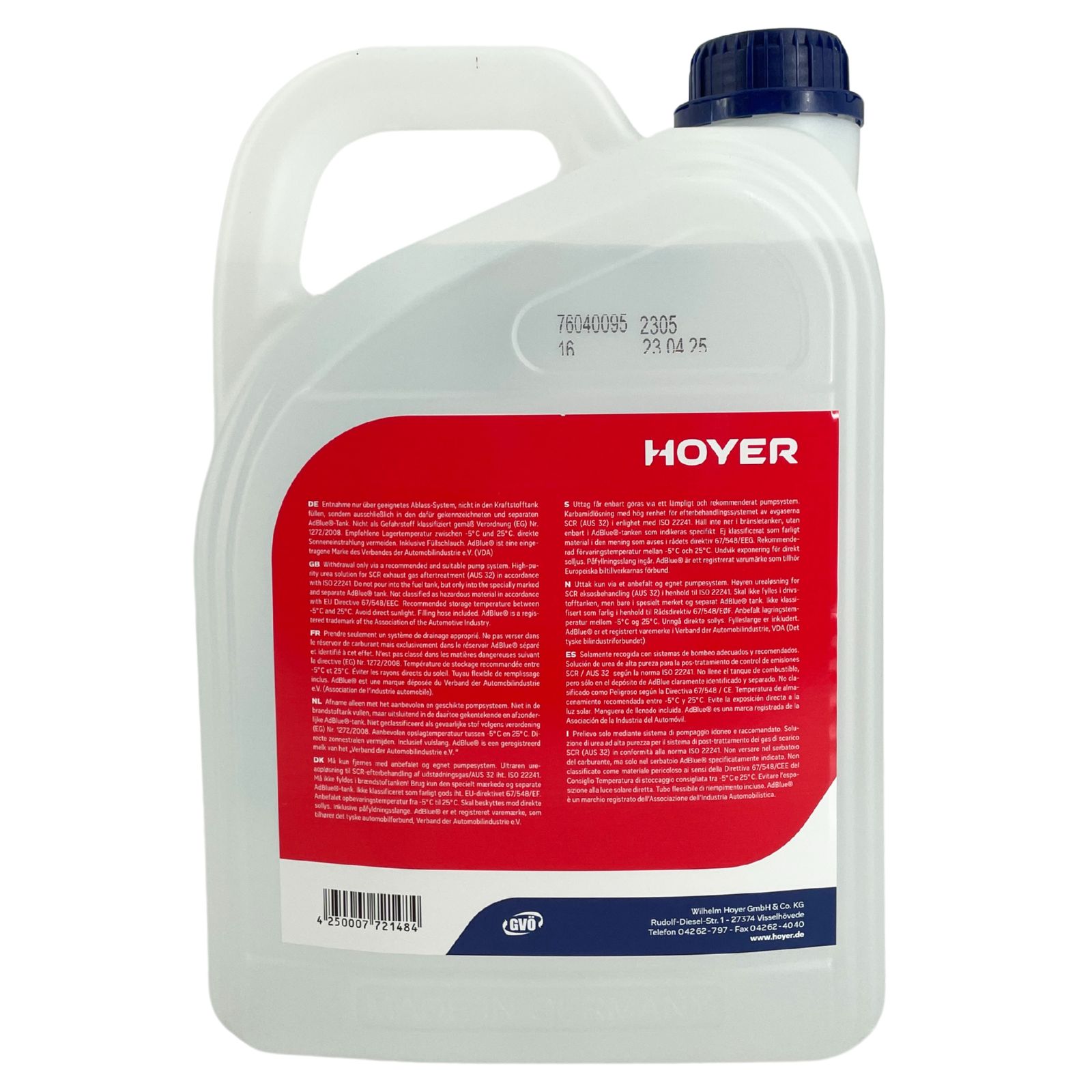 Hoyer AdBlue® Harnstofflösung - 5 Liter inkl. Ausgießer