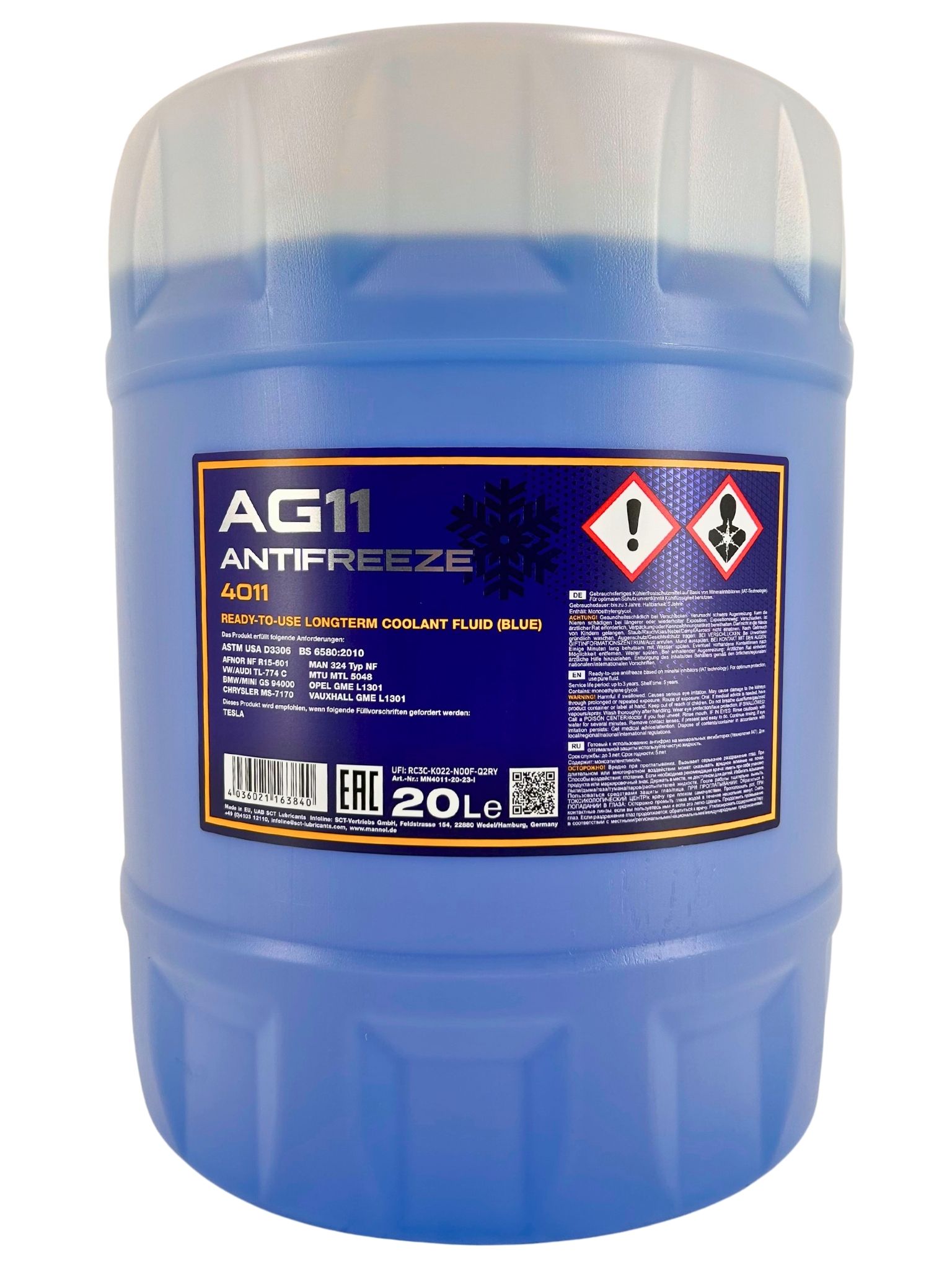 Mannol Antifreeze Kühlerfrostschutz AG11 (-40 °C) Longterm 20 Liter