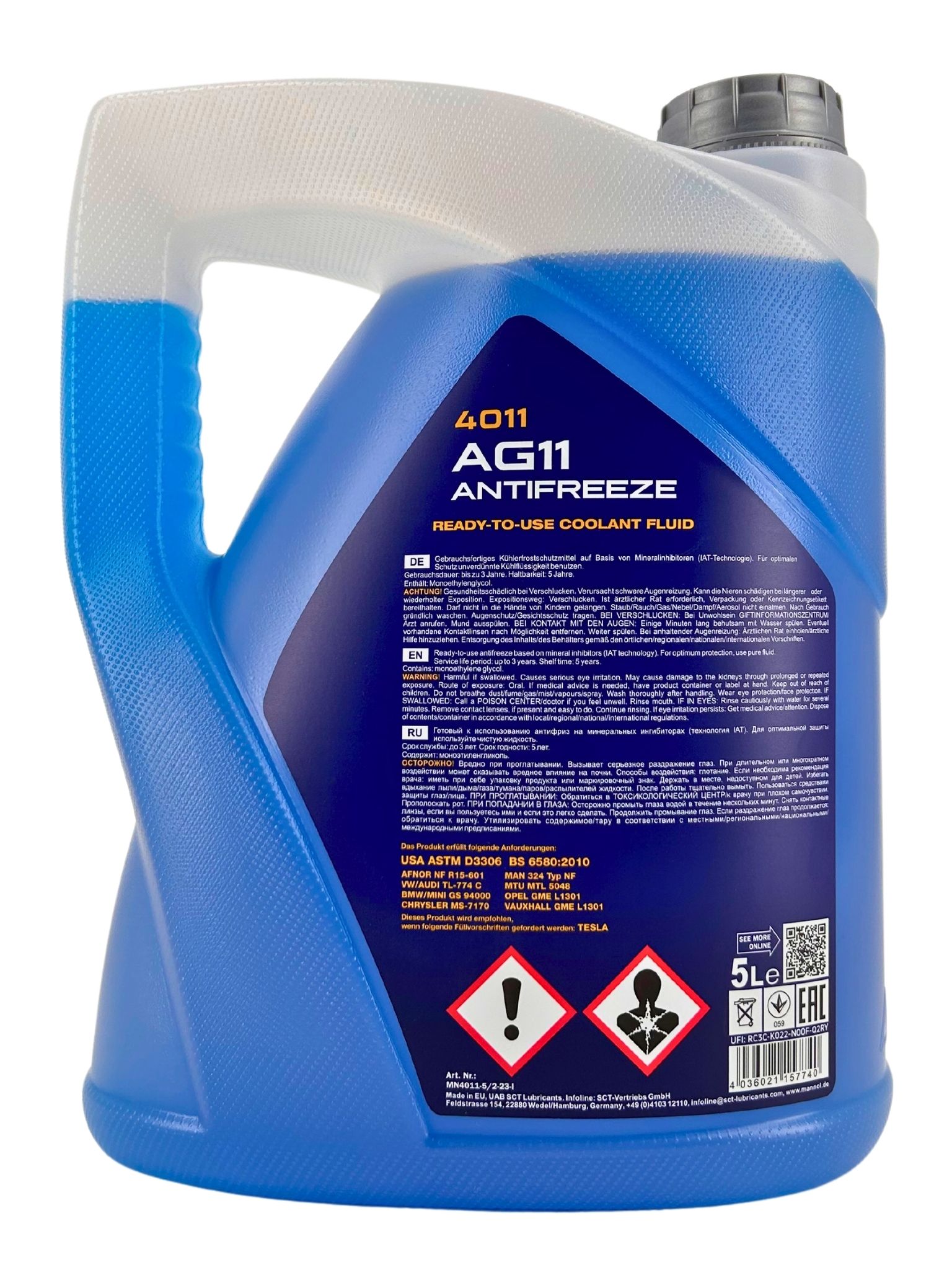 Mannol Antifreeze Kühlerfrostschutz AG11 (-40 °C) Longterm 5 Liter