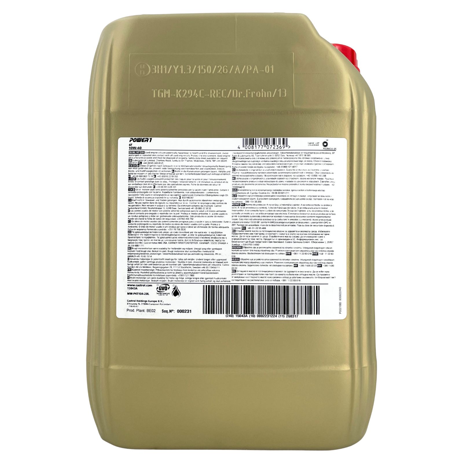 Castrol Power 1 4T 10W-40 20 Liter