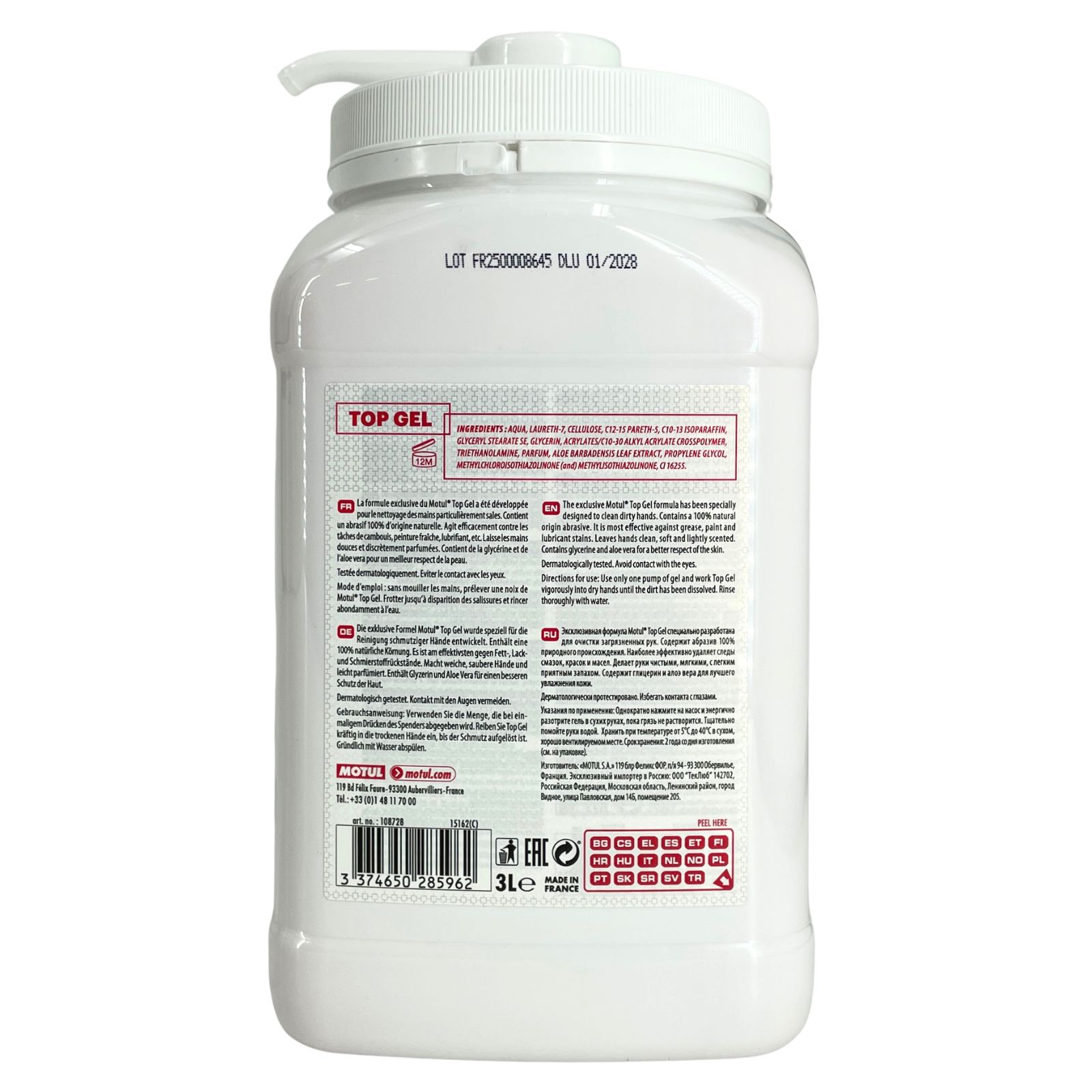 Motul Top Gel Workshop Werkstatt Handwaschgel 3 Liter