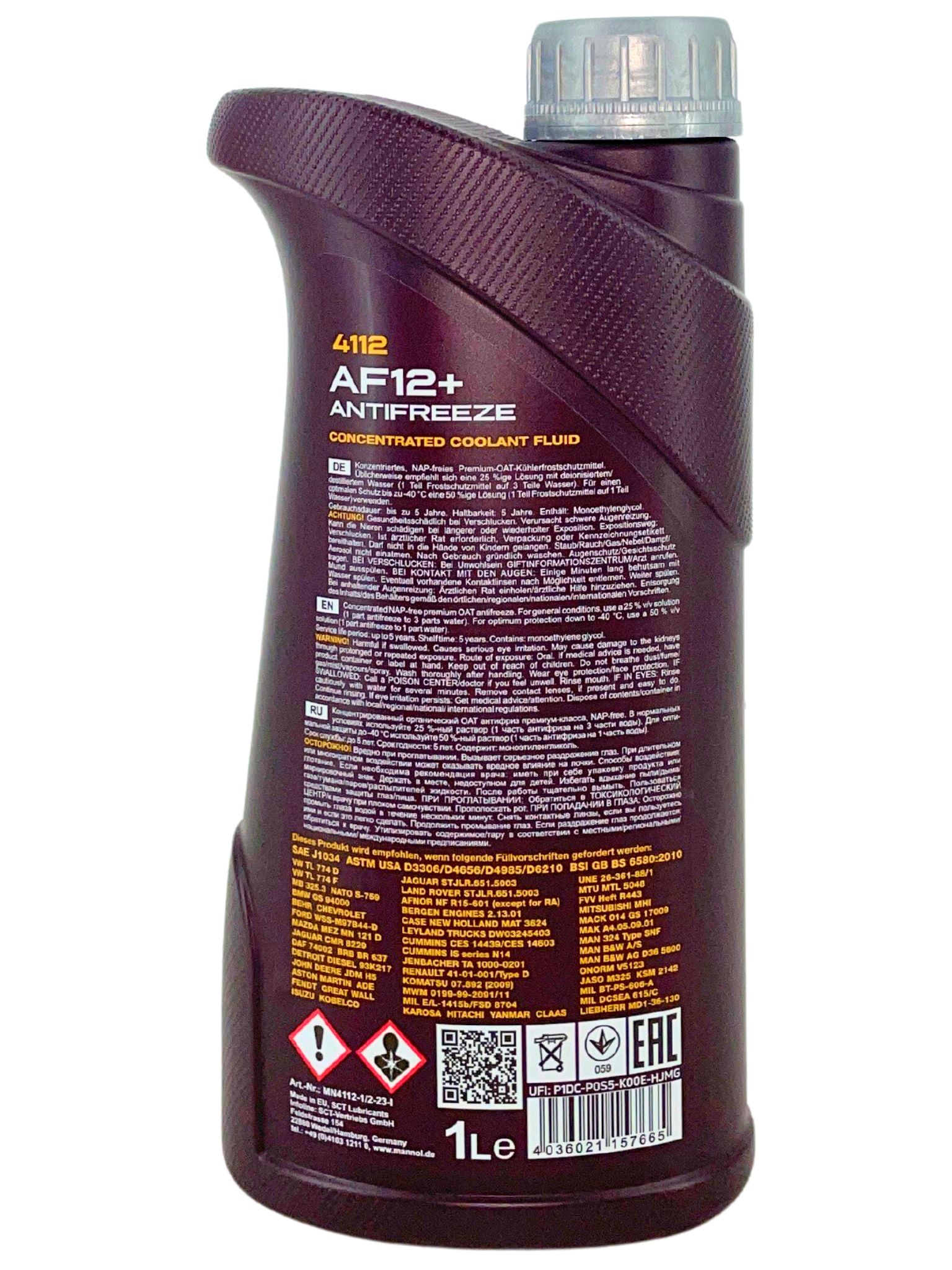 Mannol Antifreeze AF12+ Longlife Frostschutz Konzentrat 1 Liter