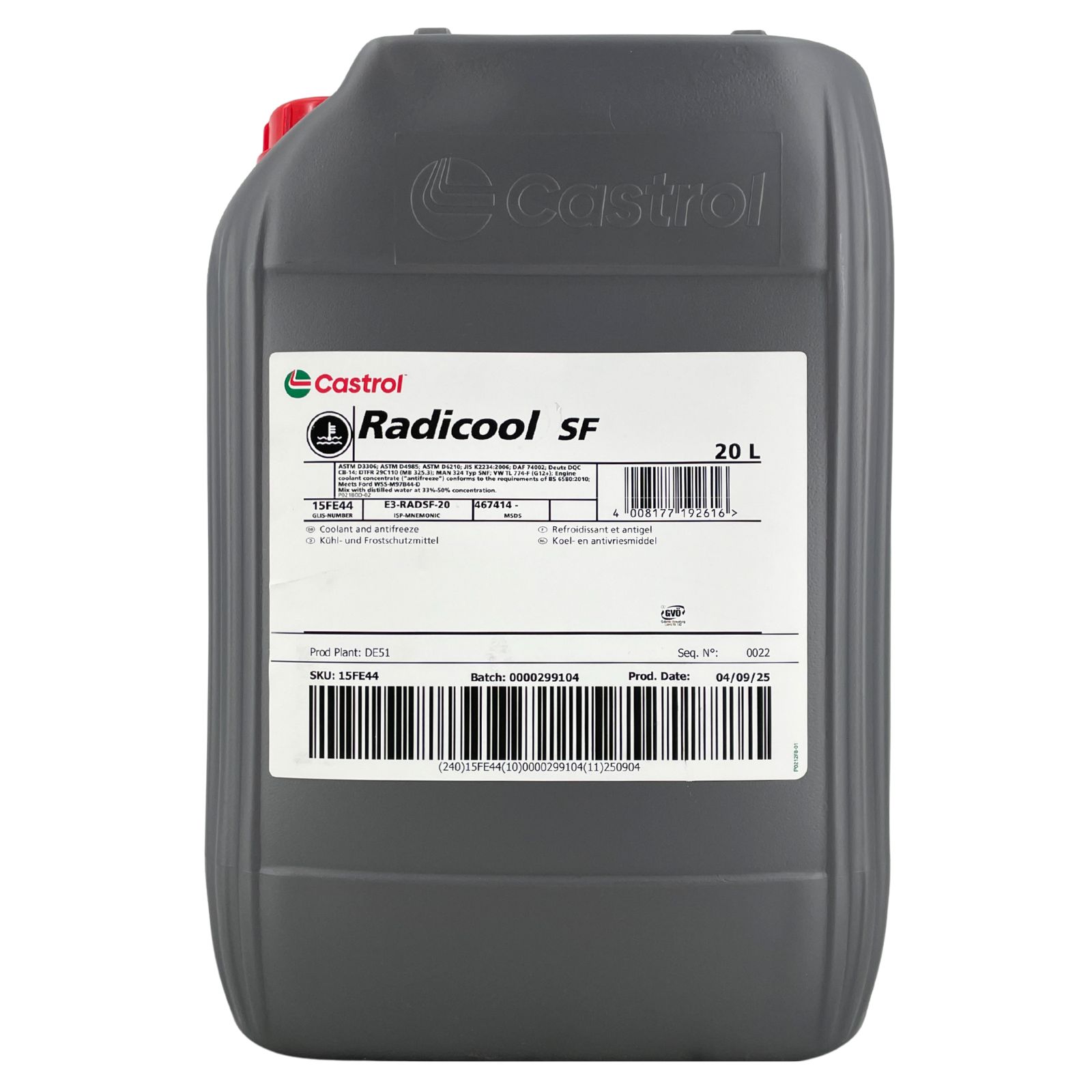 Castrol Radicool SF Kühlerfrostschutz Konzentrat 20 Liter