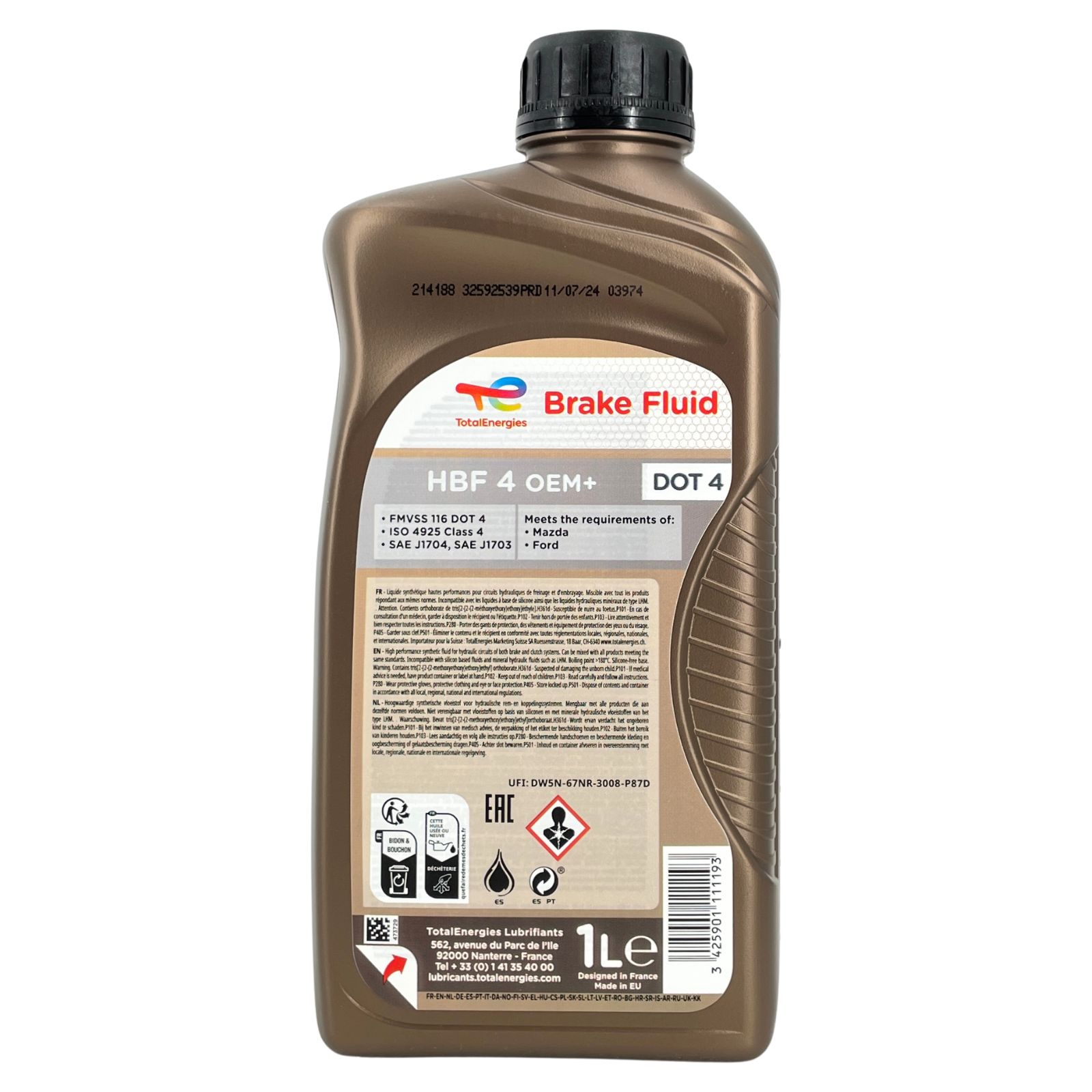 Total Brake Fluid HBF 4 OEM+ DOT 4 1 Liter