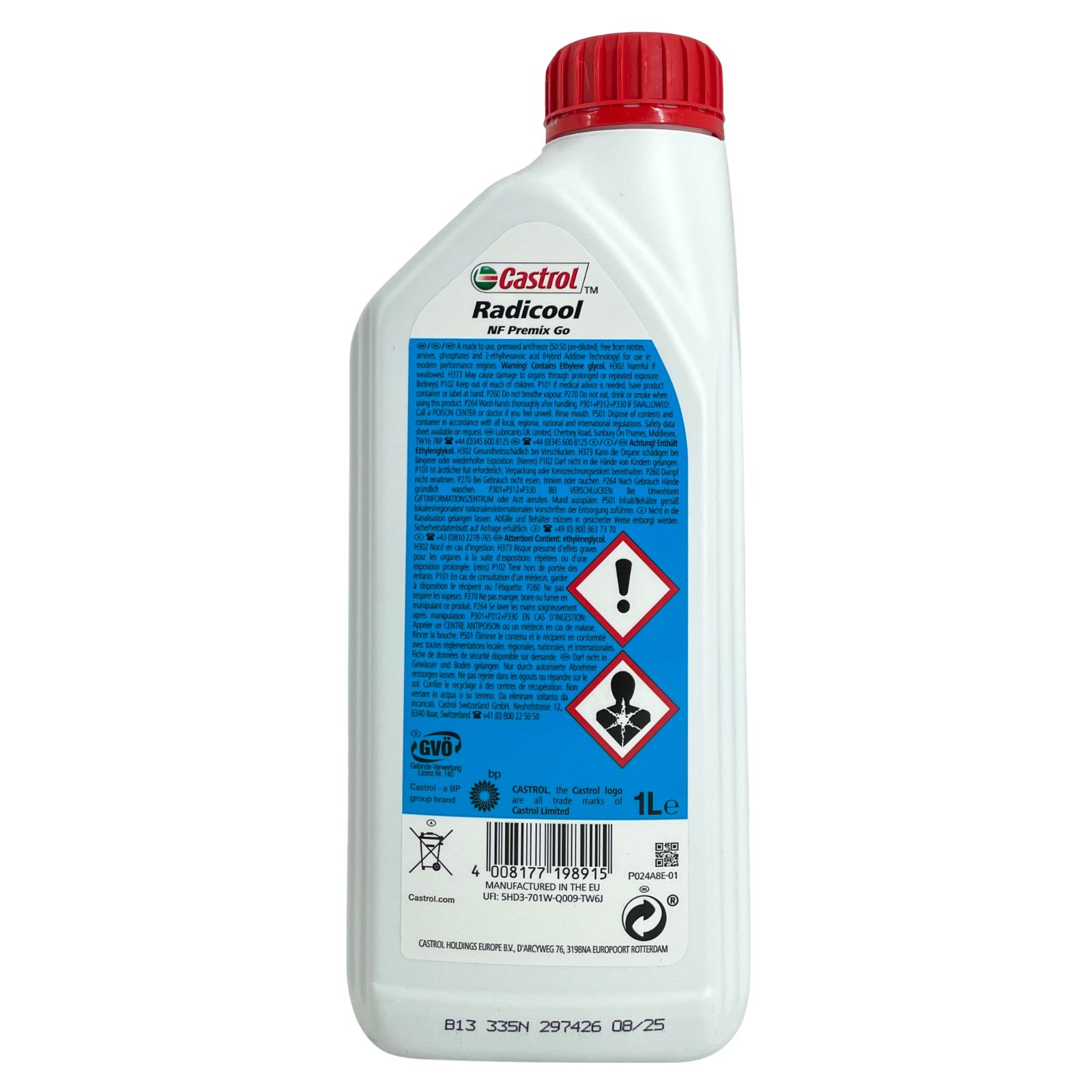 Castrol Radicool NF Premix Go Kühlerfrostschutz (-37 °C) gebrauchsfertig 1 Liter