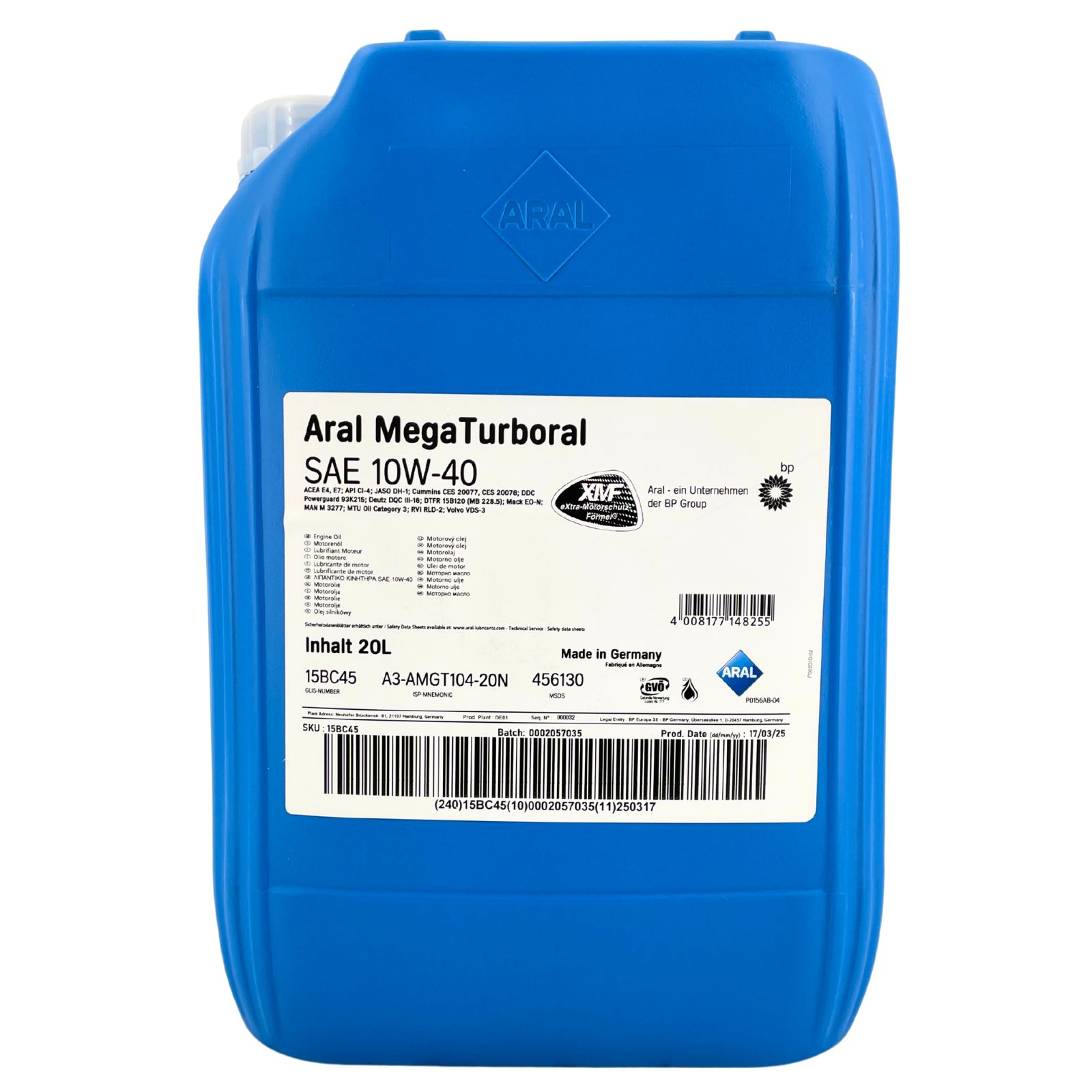 Aral MegaTurboral 10W-40 20 Liter