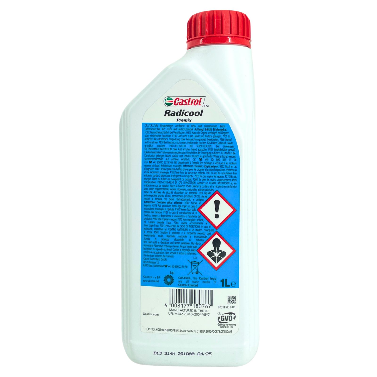 Castrol Radicool Premix Kühlerfrostschutz (-36 °C) gebrauchsfertig 1 Liter
