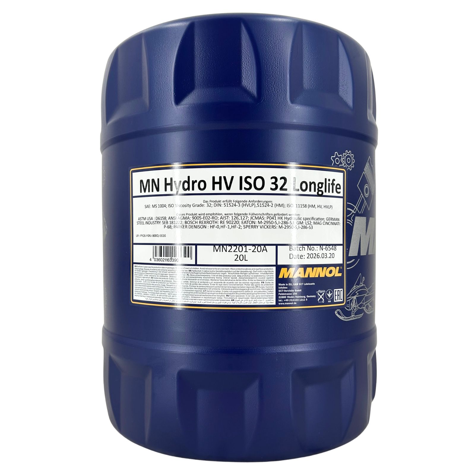Mannol Hydro HV ISO 32 Longlife 20 Liter