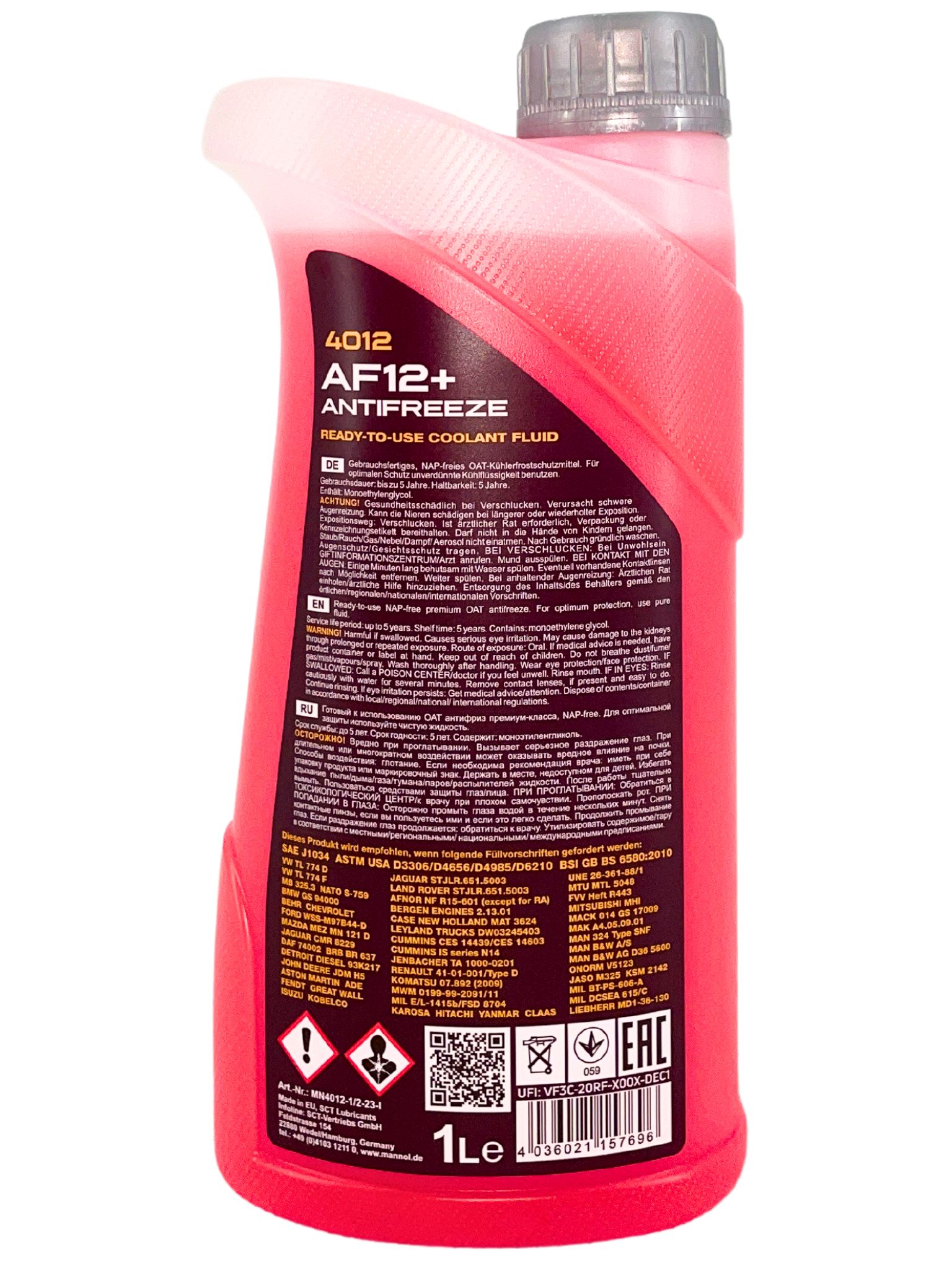 Mannol Antifreeze Kühlerfrostschutz AF12+ (-40 °C) Longlife 1 Liter