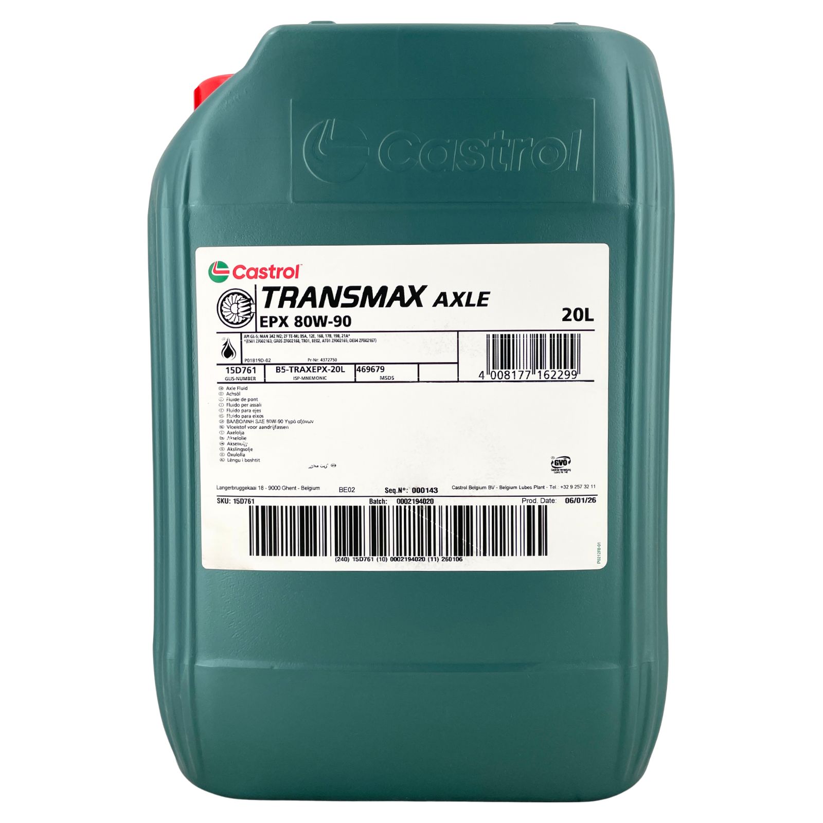 Castrol Transmax Axle EPX 80W-90 20 Liter