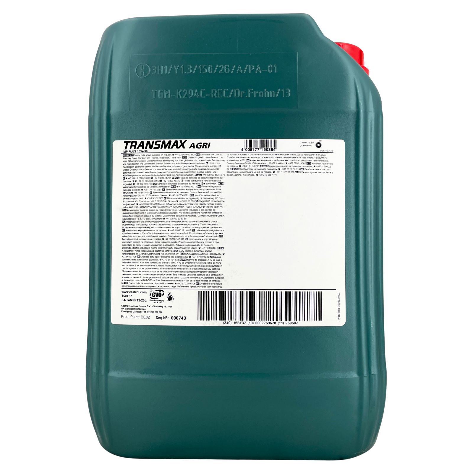 Castrol Transmax Agri MP Plus 10W-30 20 Liter
