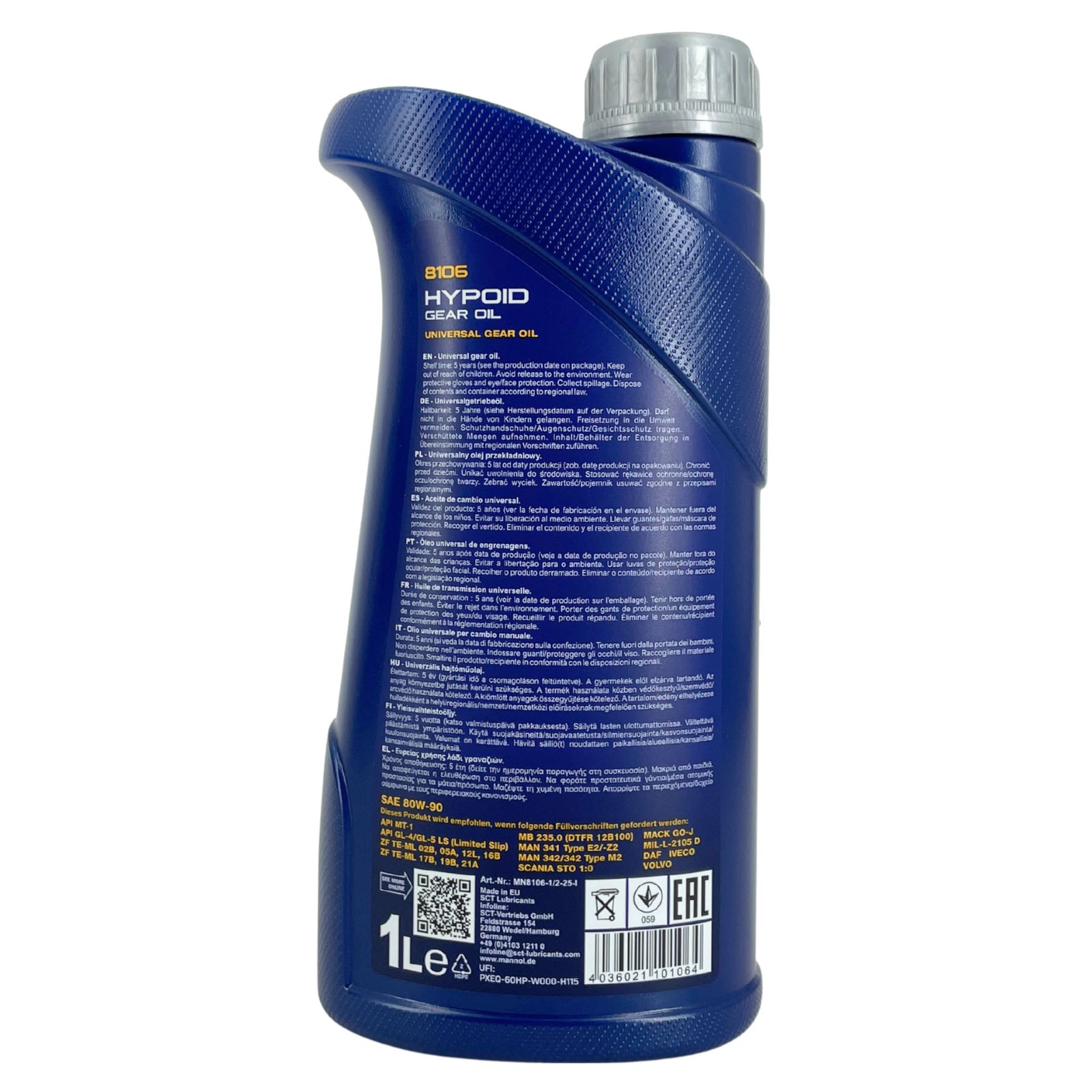 Mannol Hypoid Gear Oil Getriebeöl 80W-90 GL-4/GL-5 LS 1 Liter