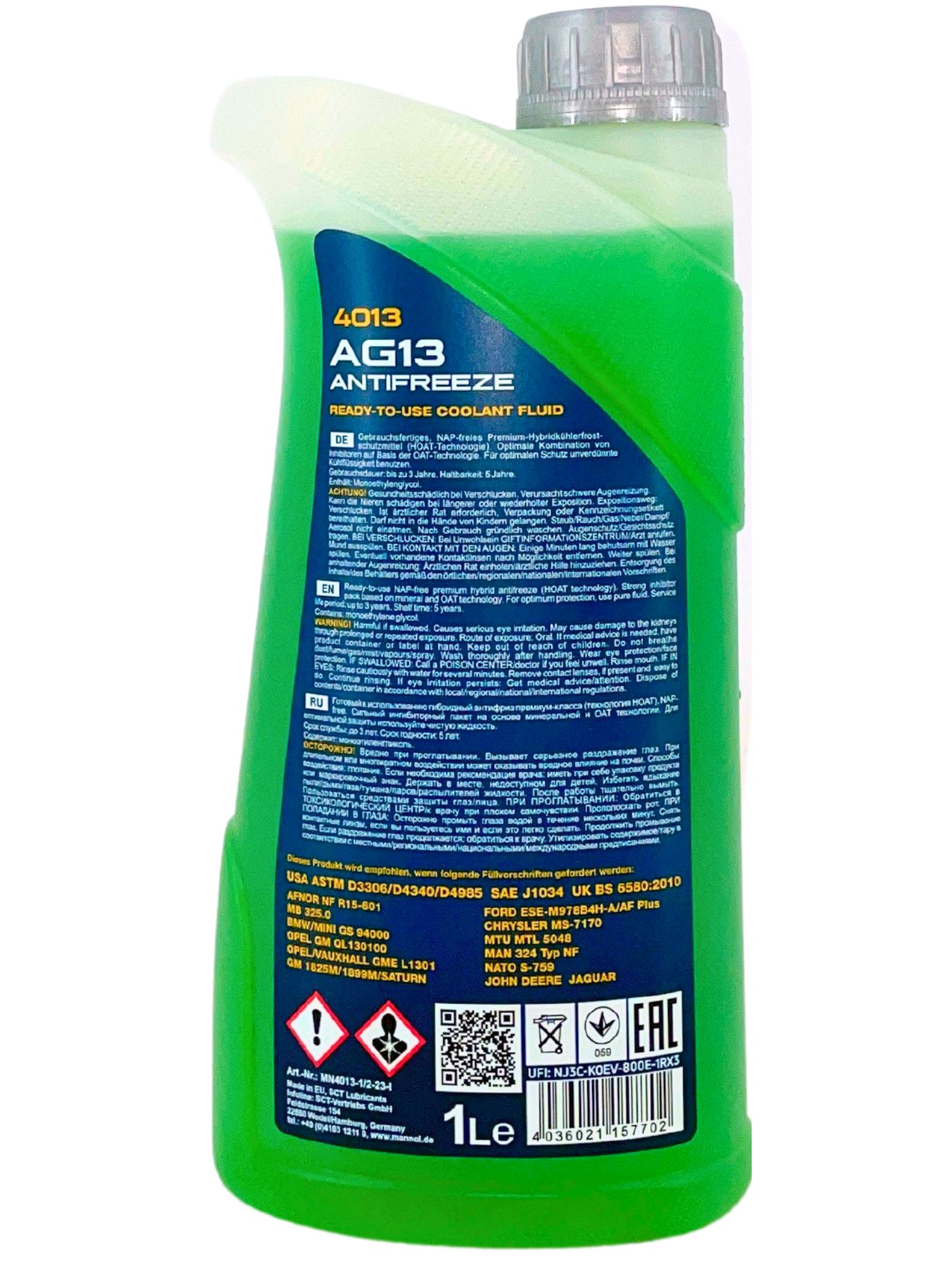 Mannol Antifreeze Kühlerfrostschutz AG13 (-40 °C) Hightec 1 Liter