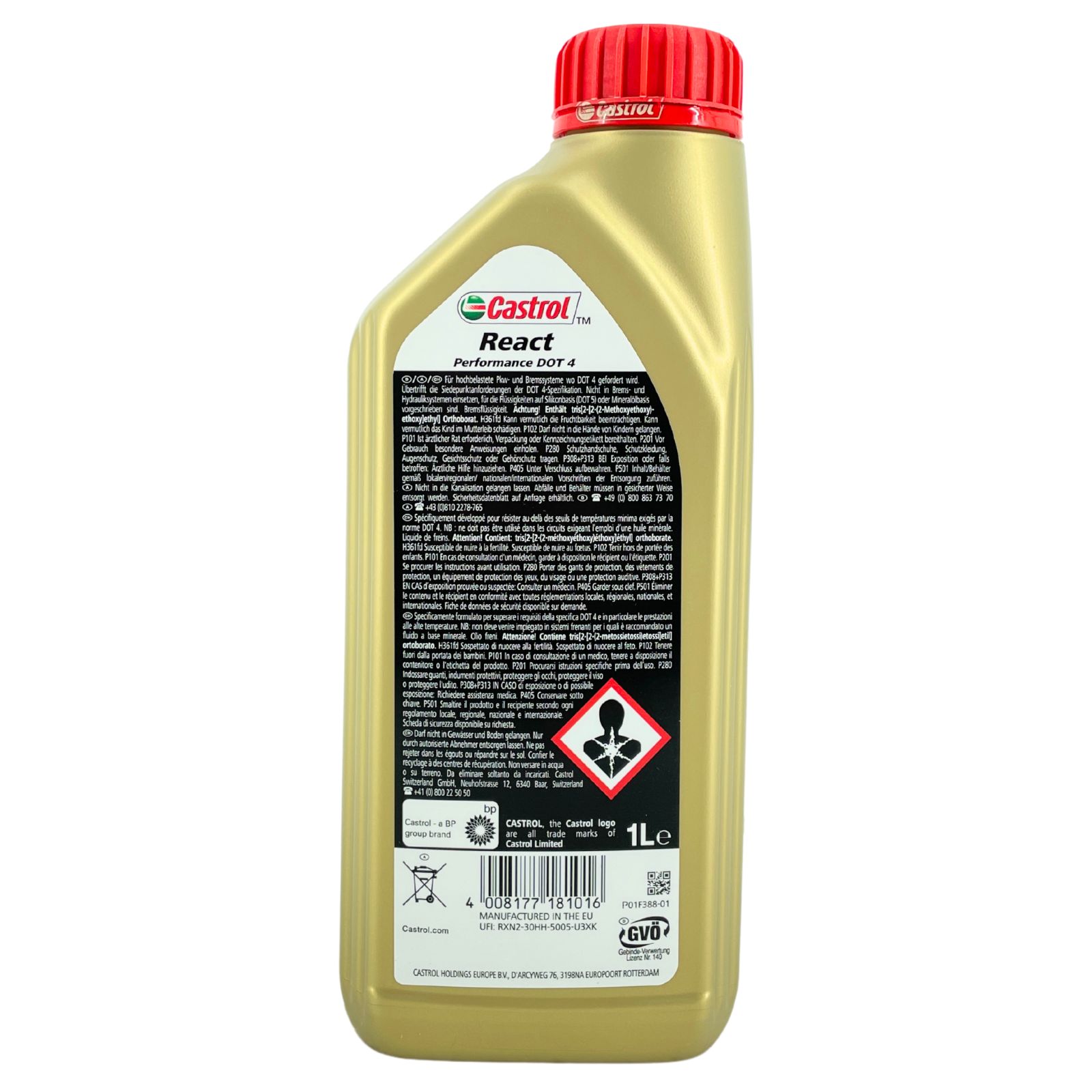 Castrol React Performance DOT 4 Bremsflüssigkeit 1 Liter
