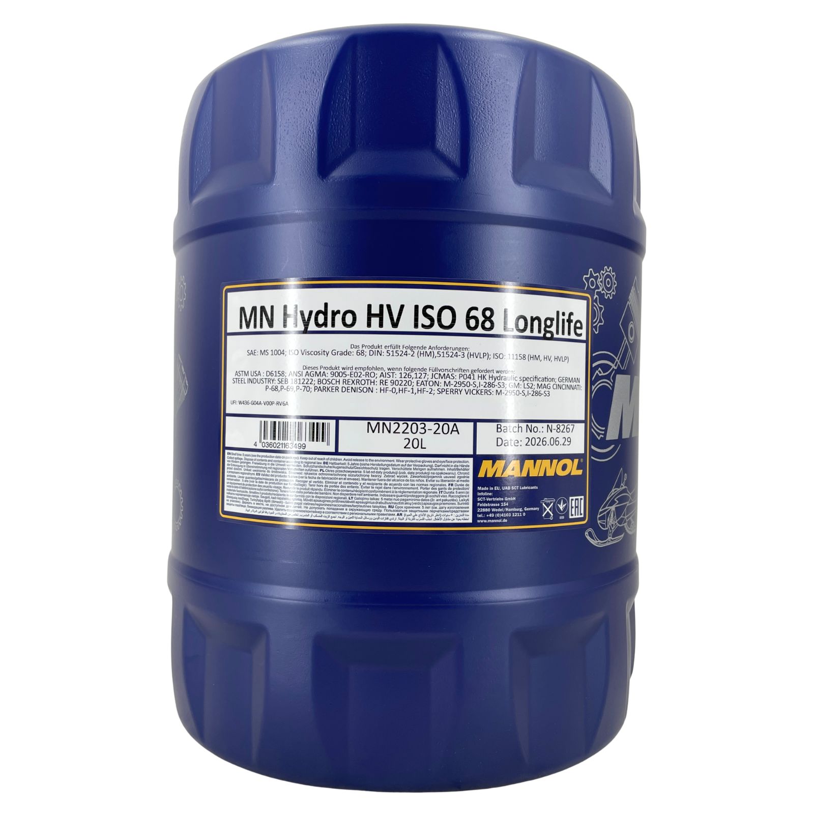 Mannol Hydro HV ISO 68 Longlife 20 Liter